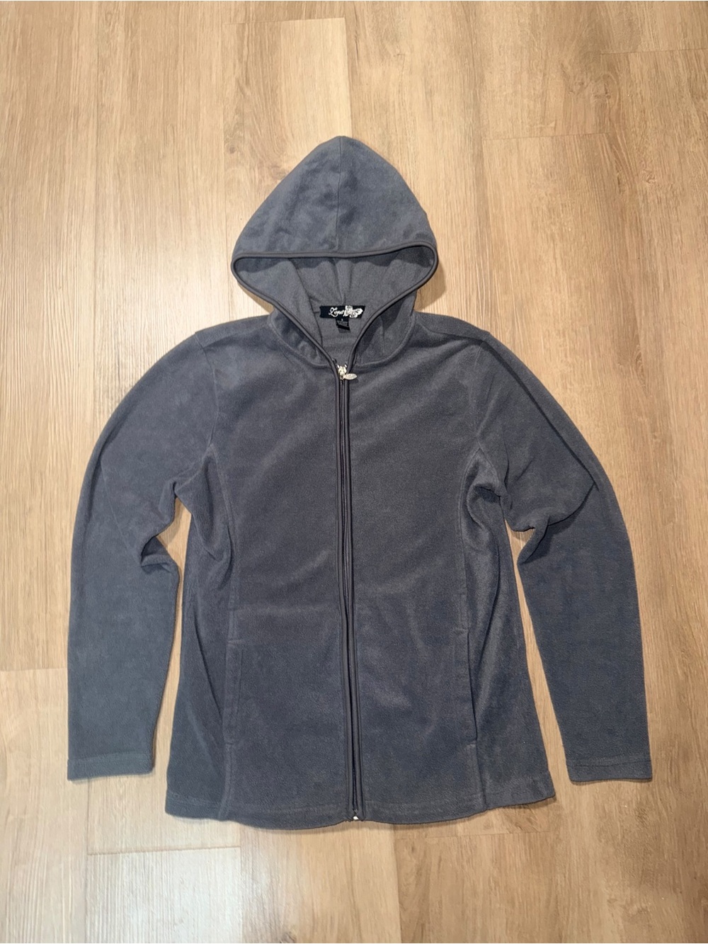 Lena Full-Zip Hooded Fleece Jacket - Charcoal Gray
